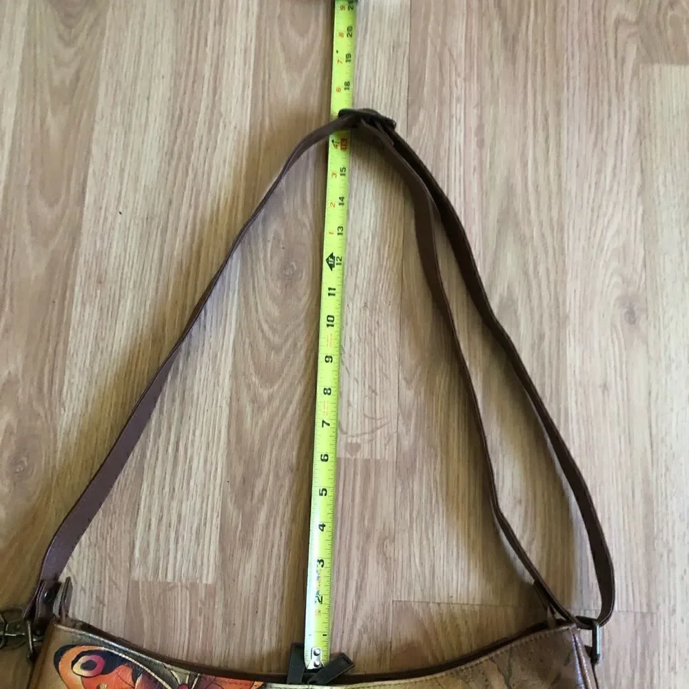 NWT ANUSCHKA India Hand-Painted Leather Butterfly Purse Shoulder Bag - Picture 11 of 15